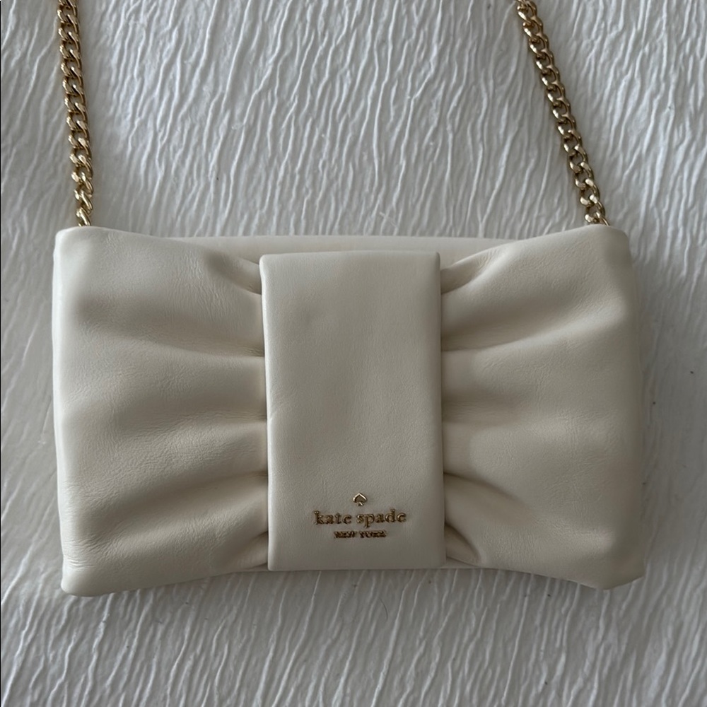 kate spade ivory bow chain mini bag